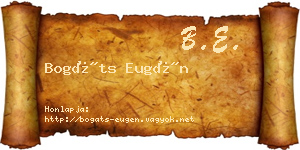 Bogáts Eugén névjegykártya